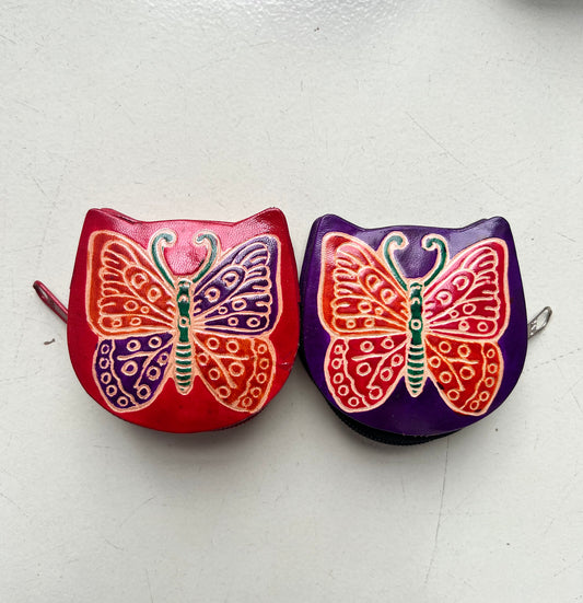 Coin Purse - Butterfly Design - Shantiniketan Leather