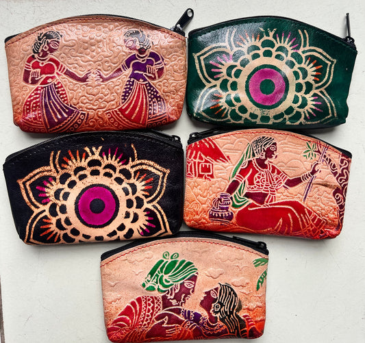 Shantiniketan Leather Figure Printed Small Handpurse