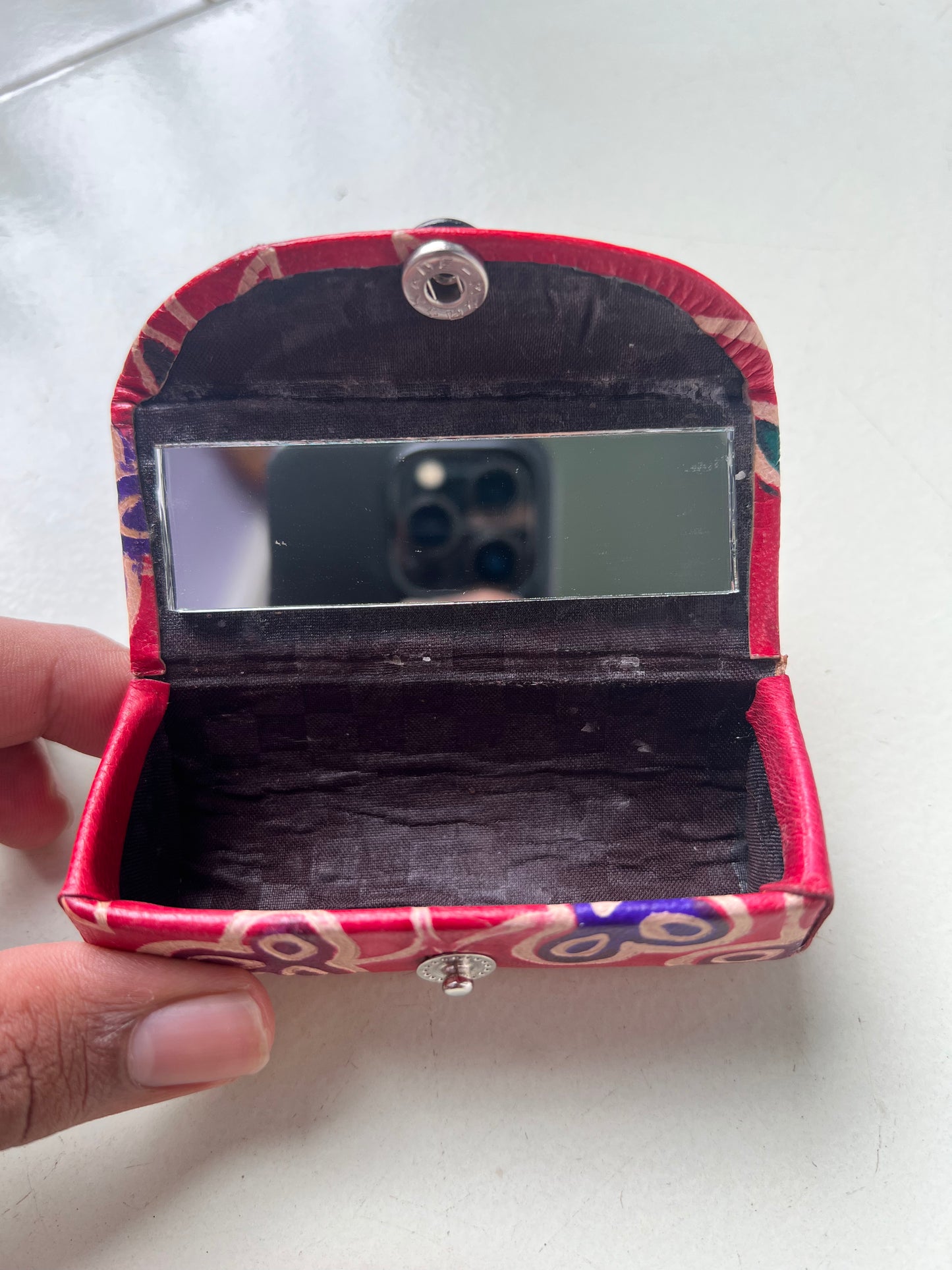 Lipstick Case with Mirror- Shantiniketan Leather