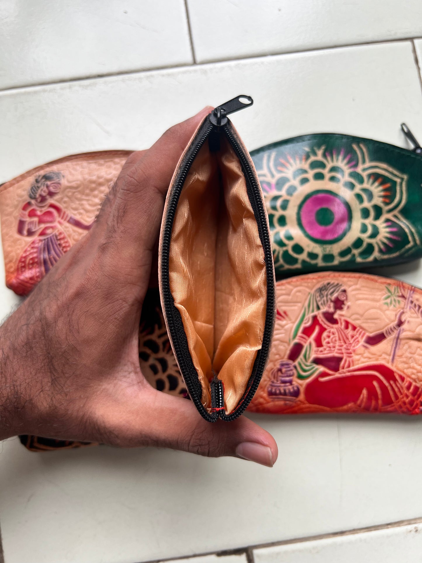 Shantiniketan Leather Figure Printed Small Handpurse