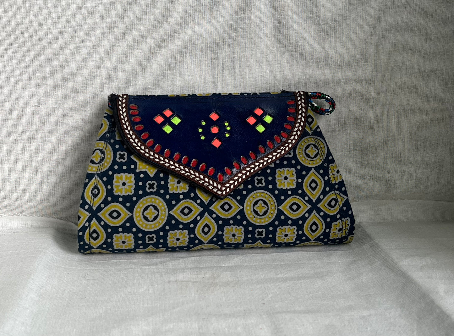 Kutch Leather Mashru Silk - Sling bag