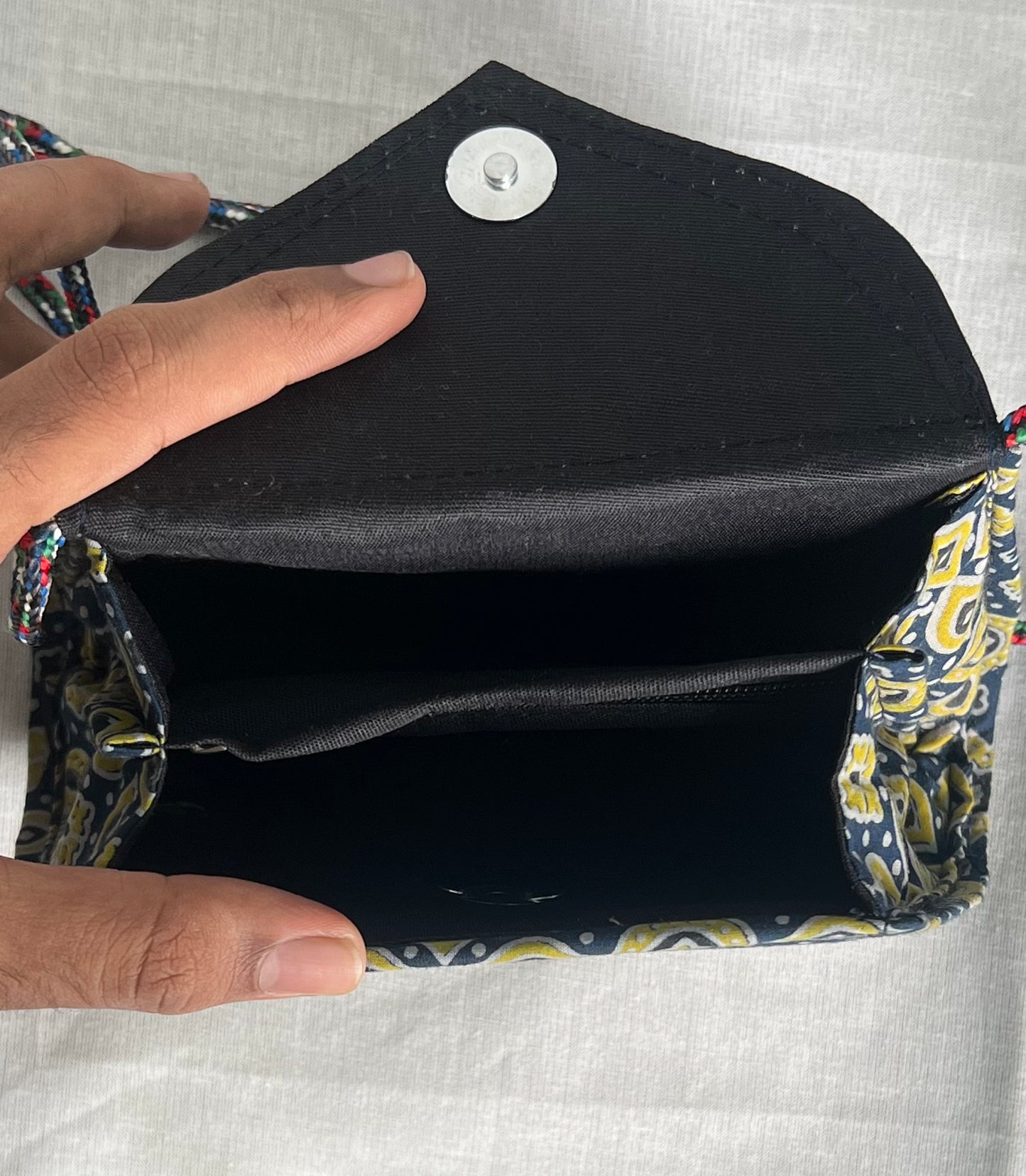 Kutch Leather Mashru Silk - Sling bag